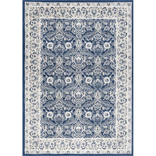 Astoria Grand Boell Oriental Dark Blue Area Rug Wayfair
